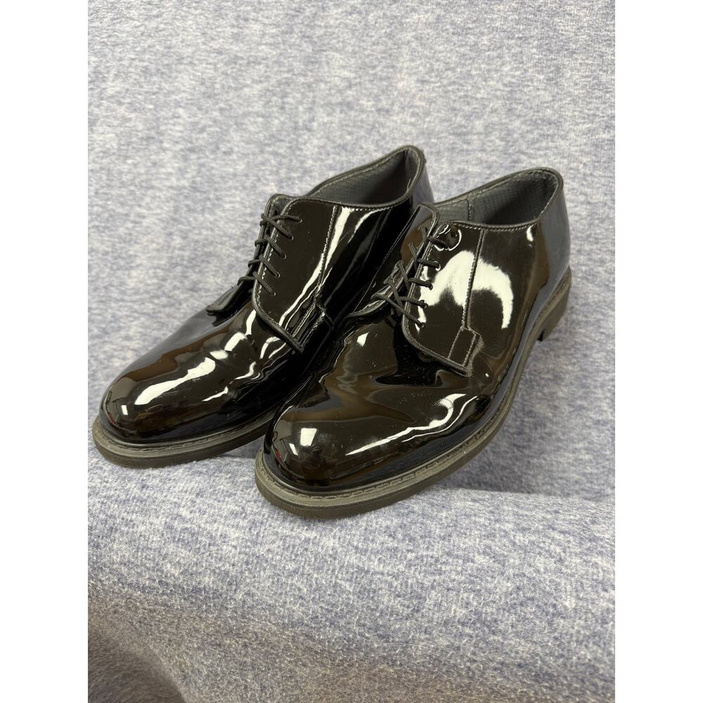 Bates Lites Men's Black Patent Leather Uniform Lace Up Dress Shoe Size 12